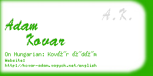 adam kovar business card